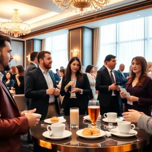 Guests networking at Beverly Hills May Breakfast
