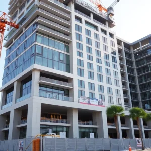 Construction site of The Maybourne Beverly Hills hotel