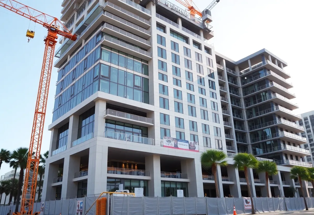 Construction site of The Maybourne Beverly Hills hotel
