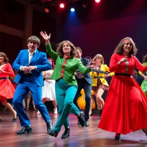 Vibrant dance performance from Pepperland with colorful costumes.