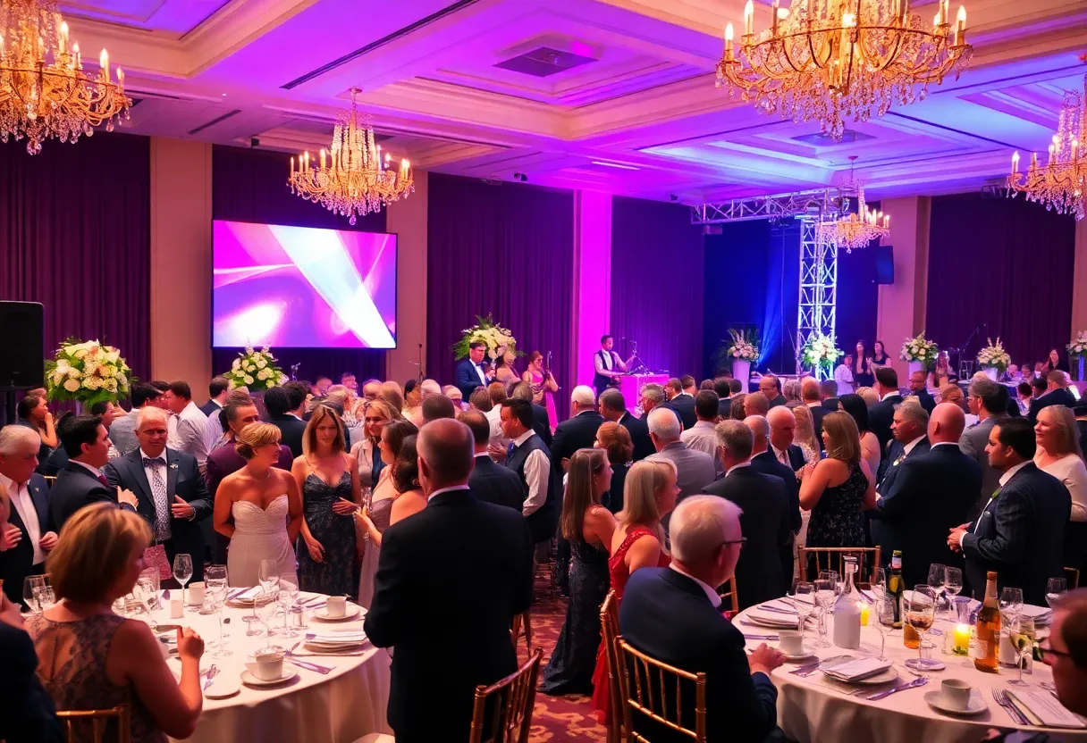 Guests attending the Race to Erase MS gala, enjoying the evening's performances and auction.