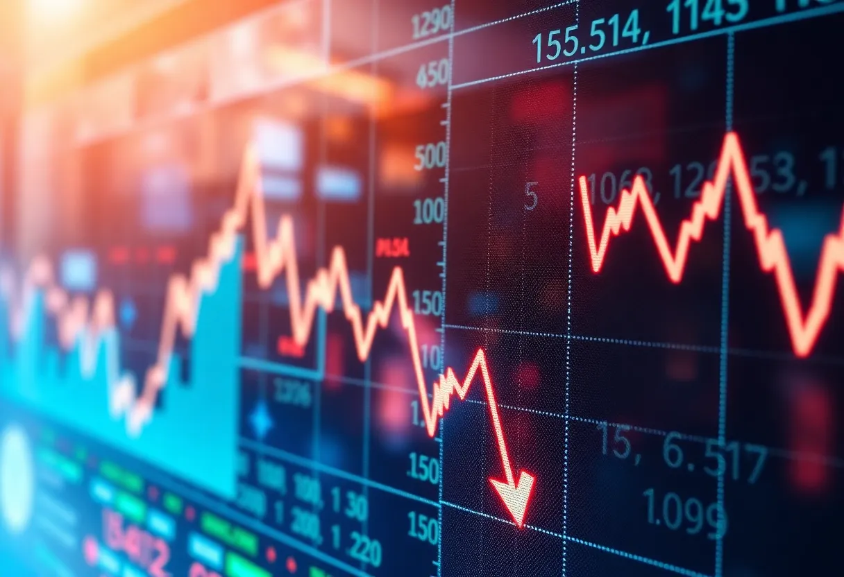 Illustration of stock market decline following a credit rating downgrade