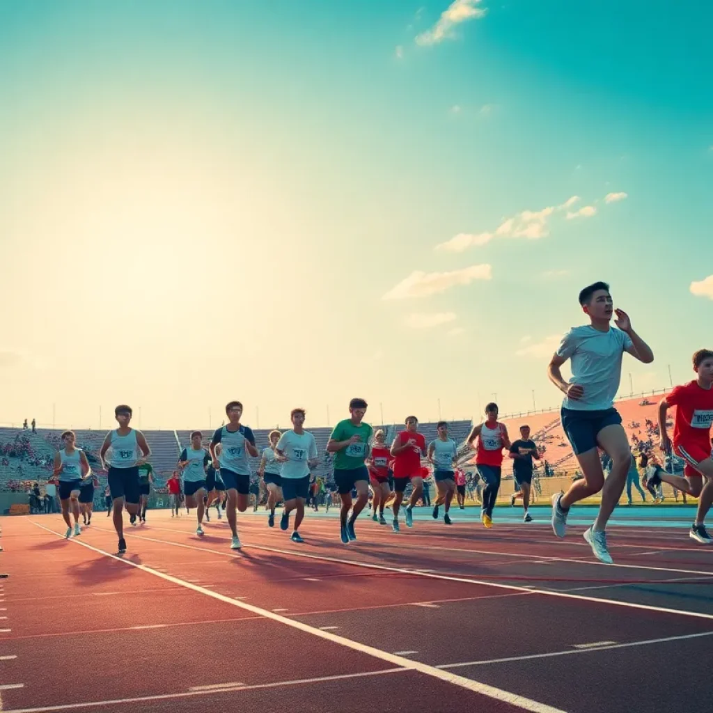 UCLA track and field athletes competing at Drake Stadium