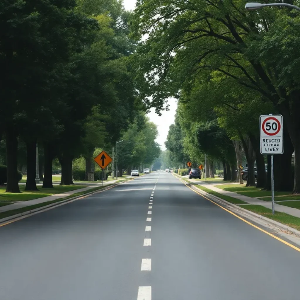 Proposed road striping on Benedict Canyon Drive in Beverly Hills.