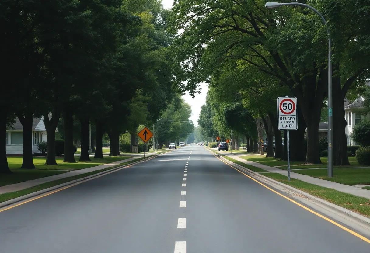 Proposed road striping on Benedict Canyon Drive in Beverly Hills.