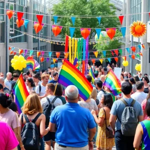 Community members celebrating Pride Month in Beverly Hills