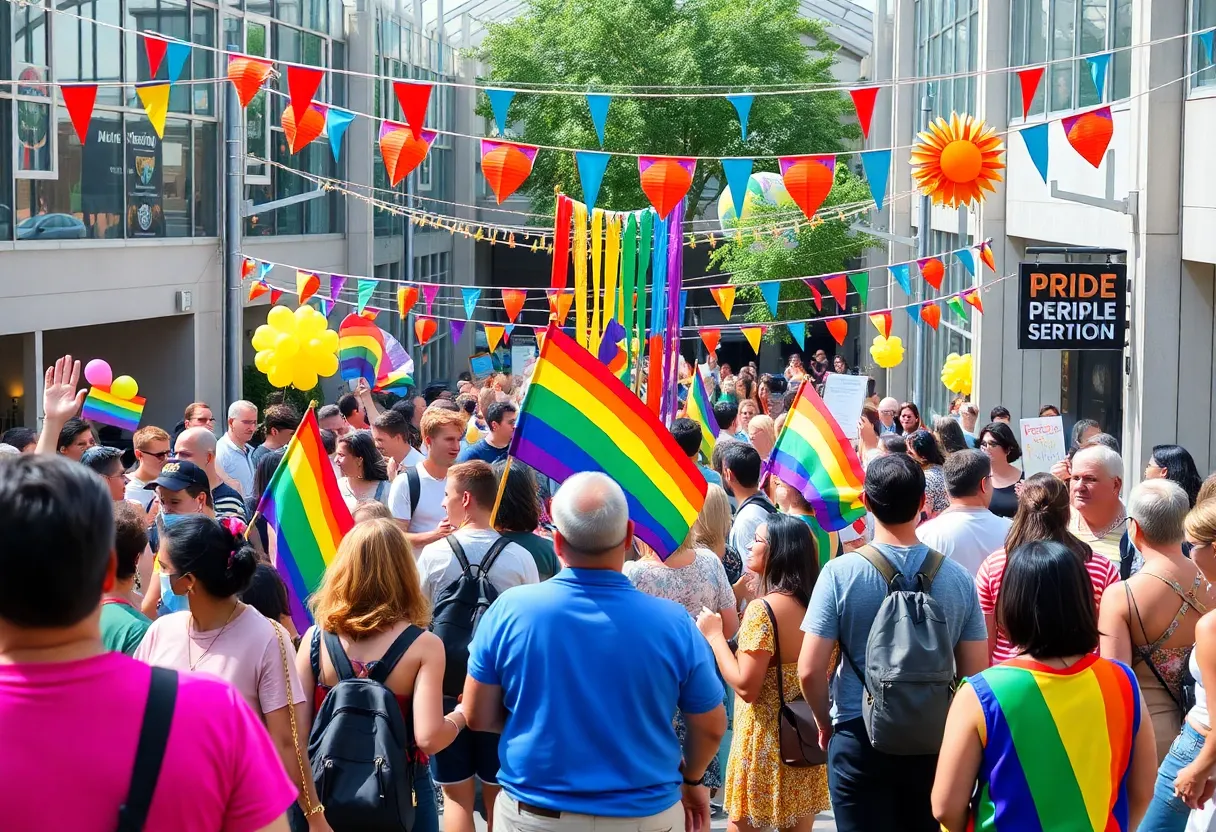 Community members celebrating Pride Month in Beverly Hills