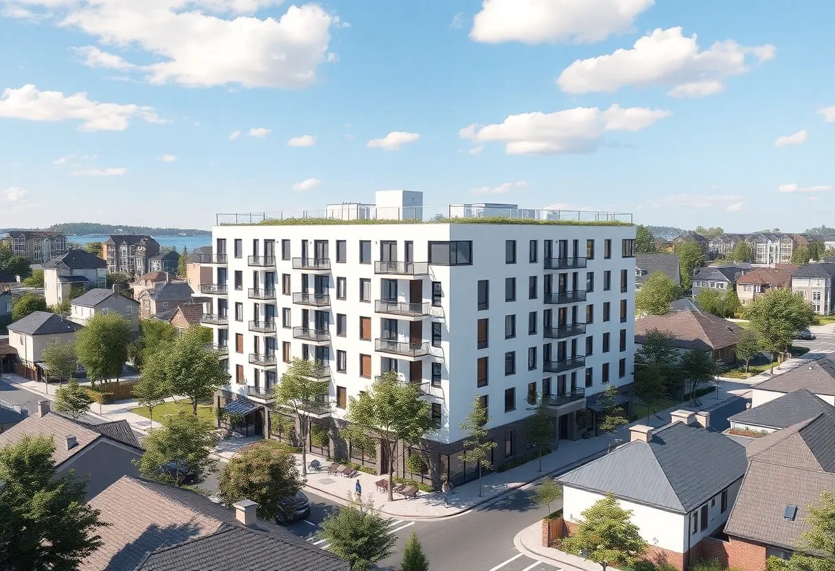 Rendering of a modern residential building planned for Beverly Hills