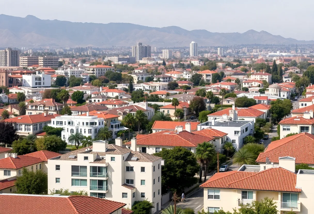 Residential area in Beverly Hills showing signs of rent increases.