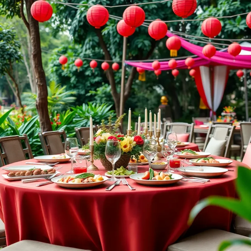 Outdoor dining setup at Coachella festival