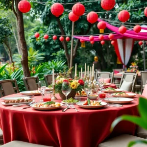 Outdoor dining setup at Coachella festival