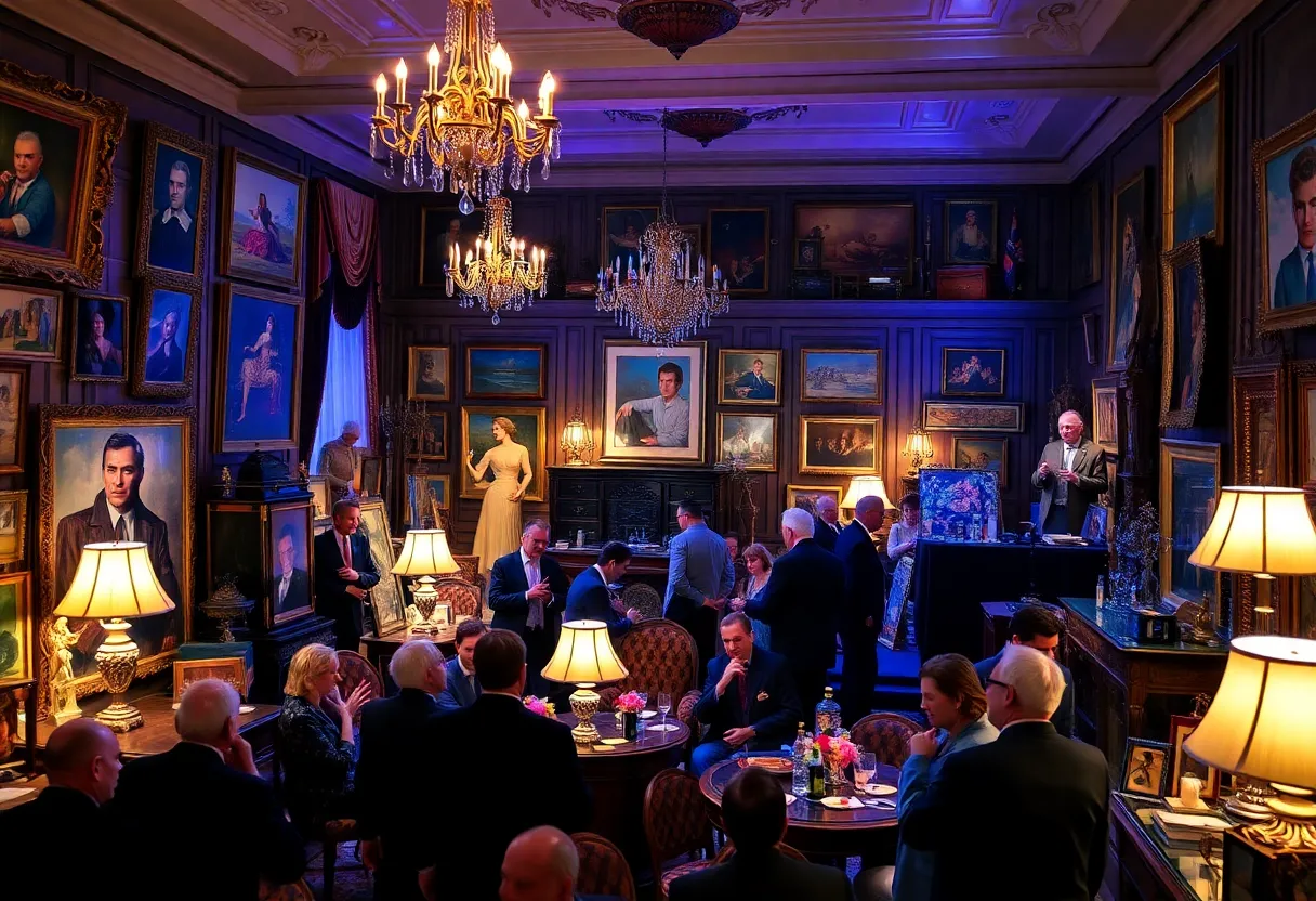 Scene from David Lynch estate auction showcasing various collectibles