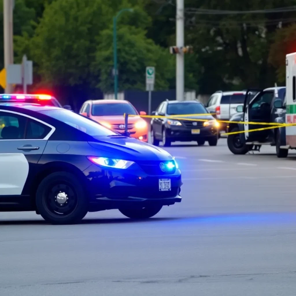 Scene of a police chase aftermath in Inglewood with emergency vehicles present