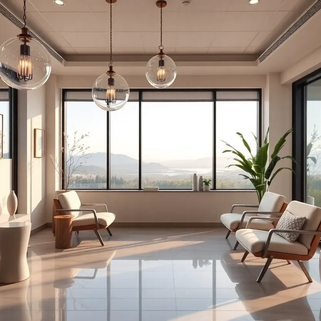 Luxurious healthcare office interior with elegant decor