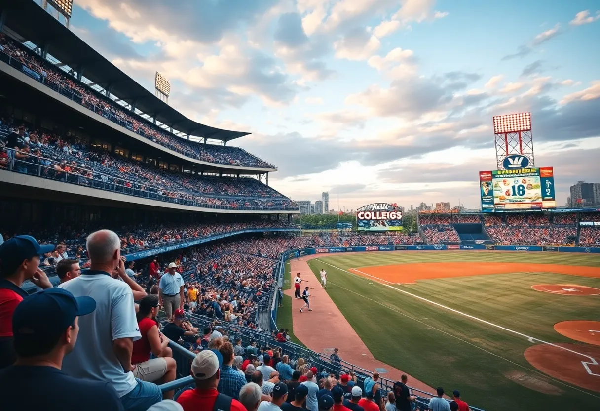 UCLA Bruins and Murray State Racers competing in a College World Series game