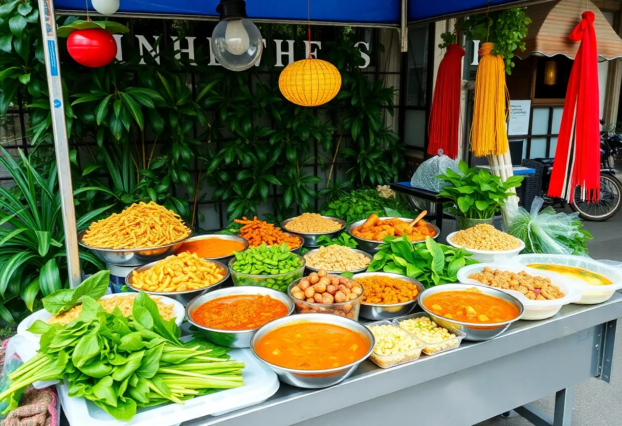 A variety of Vietnamese street food dishes displayed at Little C pop-up.