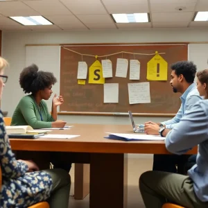 Educators at a Beverly Hills school board meeting discussing policy