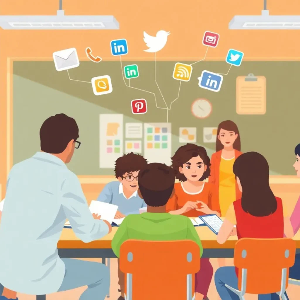 Beverly Hills students and teachers discussing social media policies.