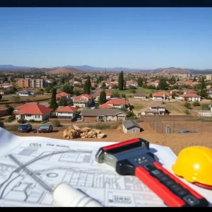 Residential land in California undergoing reconstruction