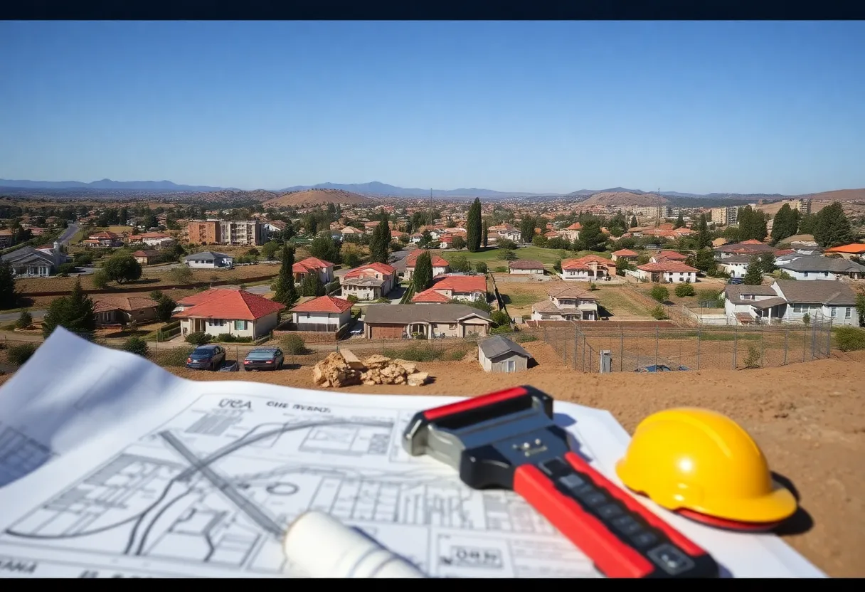Residential land in California undergoing reconstruction