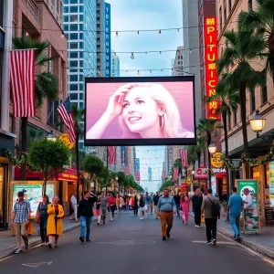 Festive street scene celebrating Clueless movie anniversary