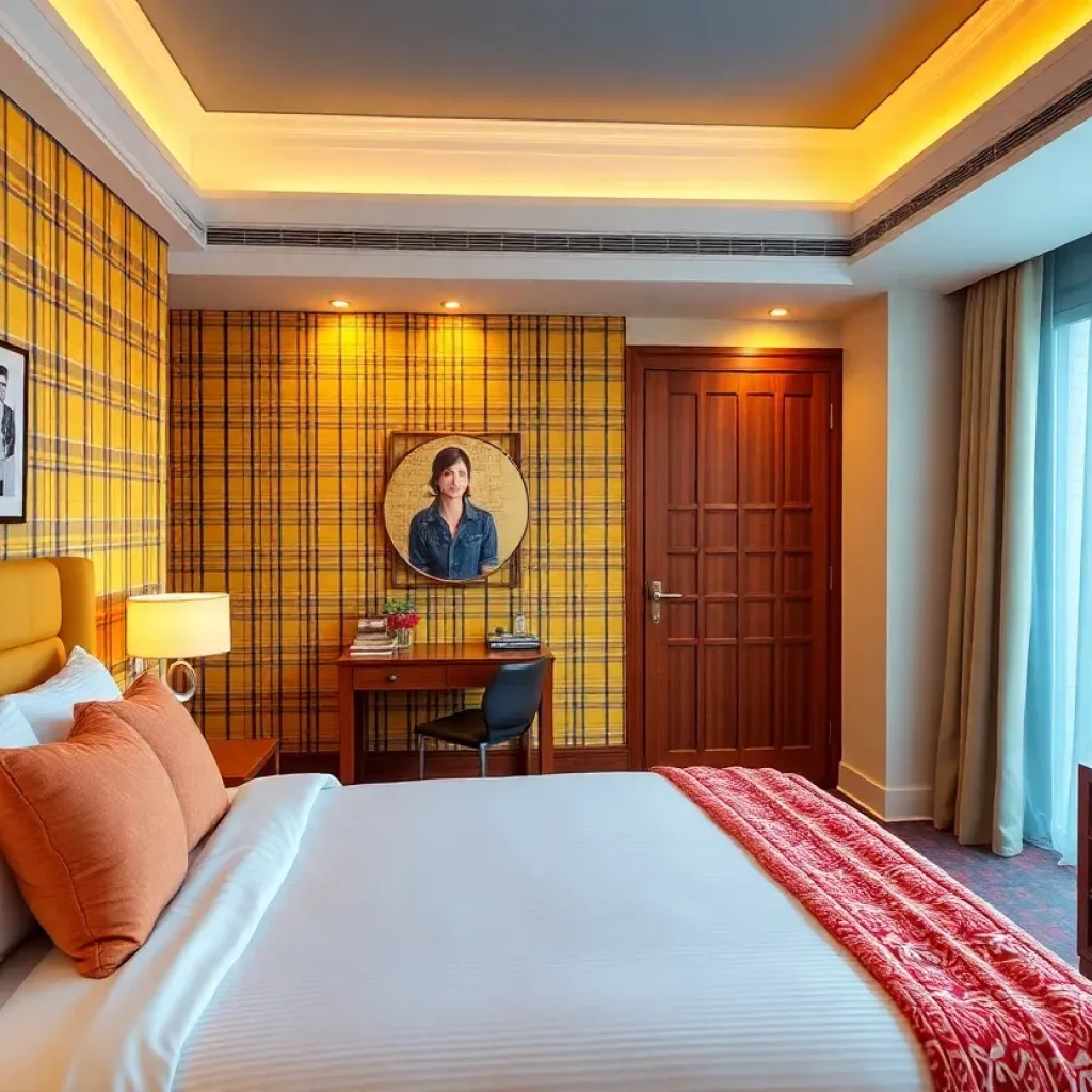 Clueless-themed hotel suite with 90s decor