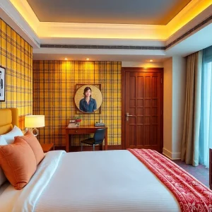 Clueless-themed hotel suite with 90s decor
