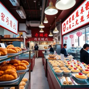 Interior of Hi Bake Bakery with diverse pastries