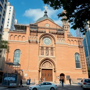 Renovation of a historic synagogue in Beverly Hills with unique architectural features.