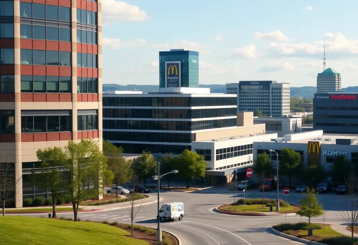 Franklin Tennessee cityscape with In-N-Out Burger theme