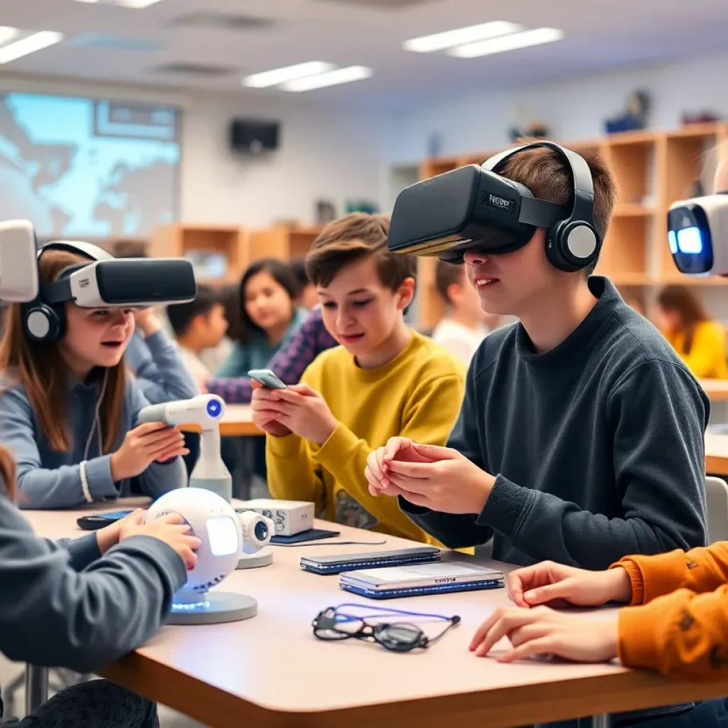 Classroom utilizing robotics and virtual reality for engaging education