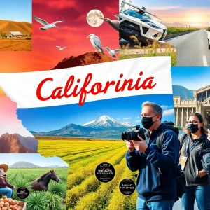 Collage of journalism elements at California Journalism Awards