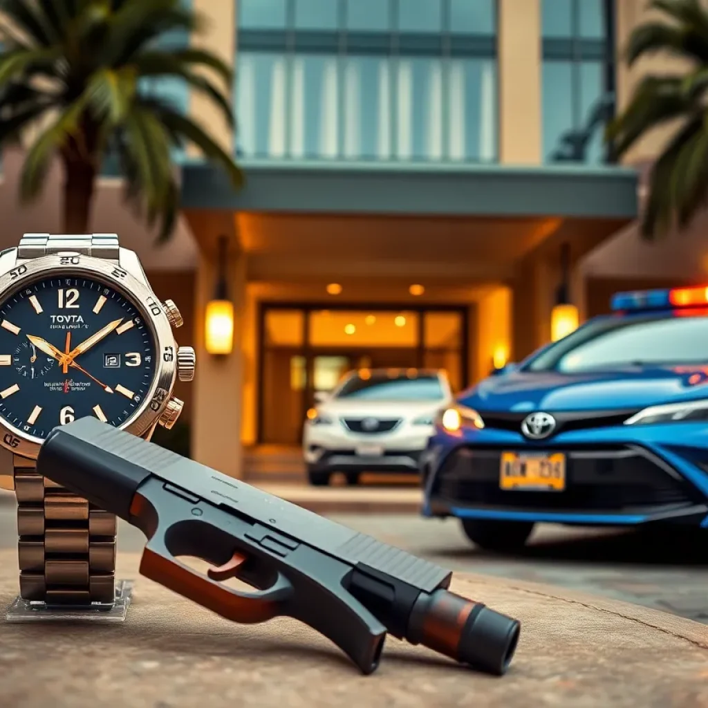 Scene of a luxury watch robbery with police presence