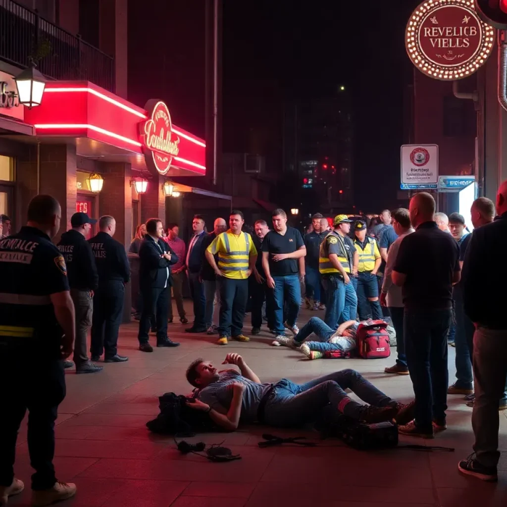 Emergency responders at the scene of a nightclub incident in East Hollywood