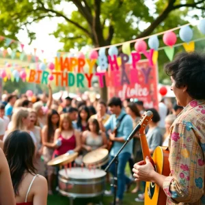 Crowd gathered at Beverly Gardens Park for Ringo Starr's 85th birthday.