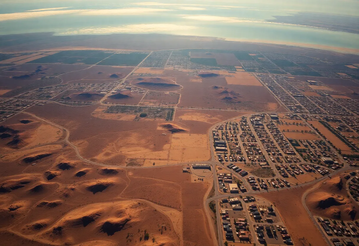 Aerial view of Southern California affected by heat waves.