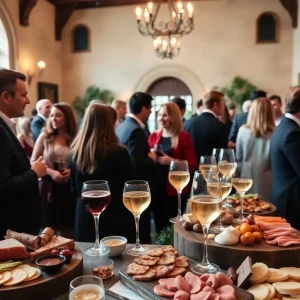 Networking event at Gravitas featuring charcuterie and local businesses