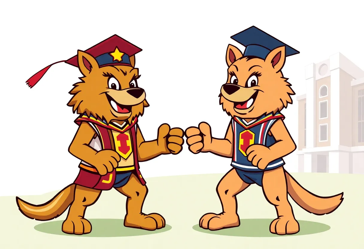 Representation of the rivalry between UC Berkeley and UCLA in higher education.