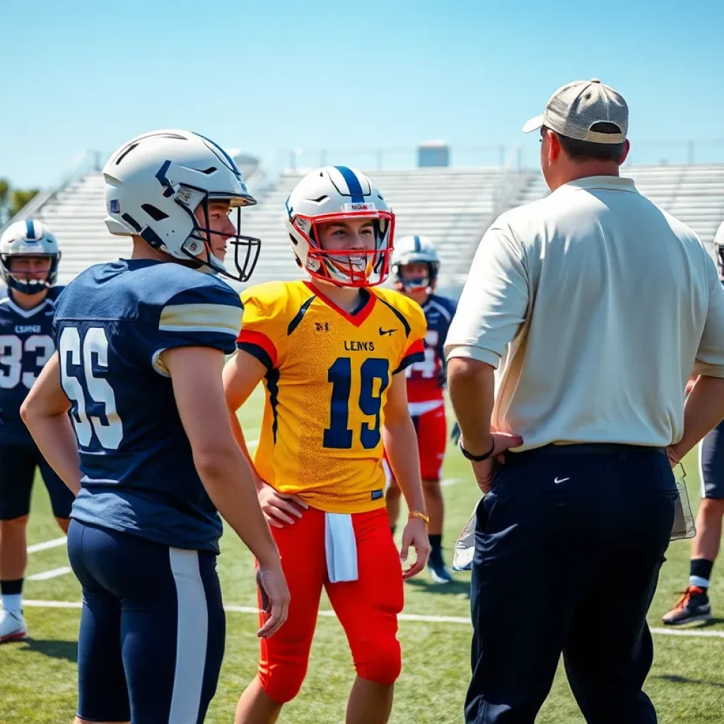 UCLA Football team engaging in recruitment practice