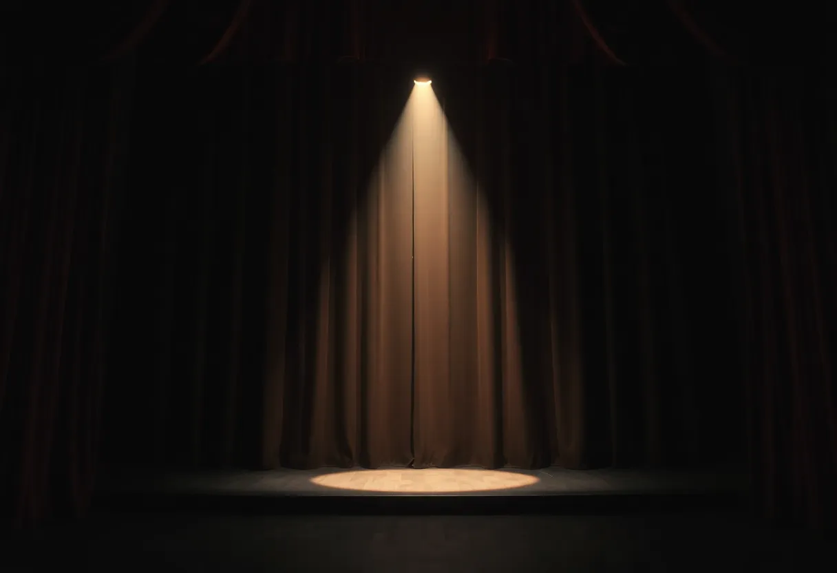 Theater stage for Web of Murder performance