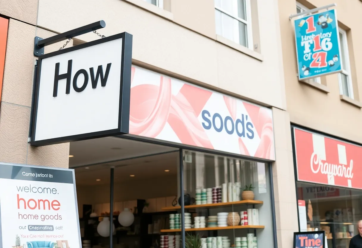 Exterior view of a Bed Bath & Beyond store showcasing home products.