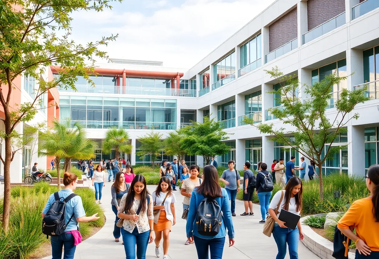 Students at California community college engaged in educational activities.