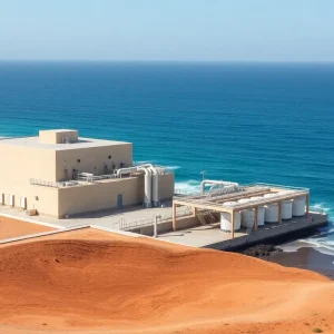 Modern desalination plant in California under construction