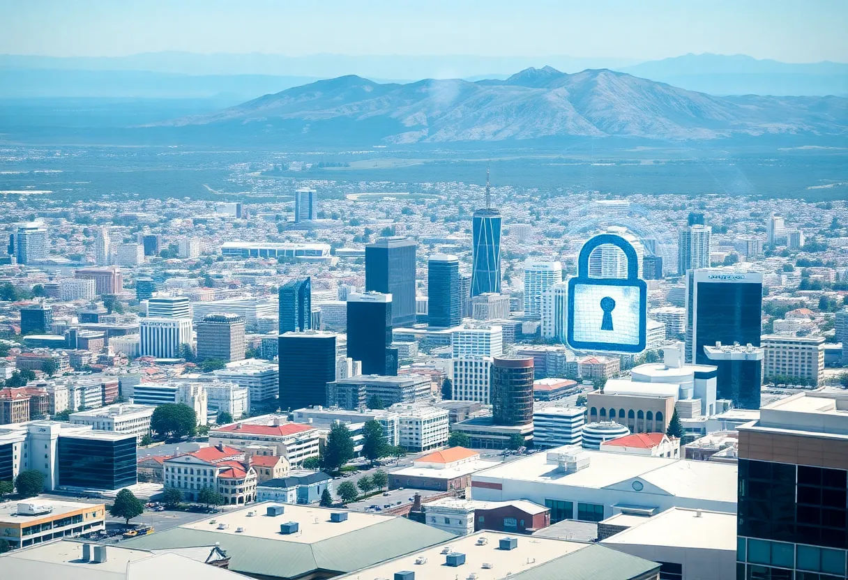 California landscape representing economic challenges and digital privacy issues