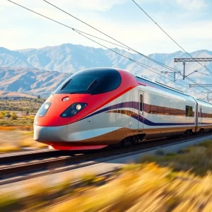 High-speed rail train in California