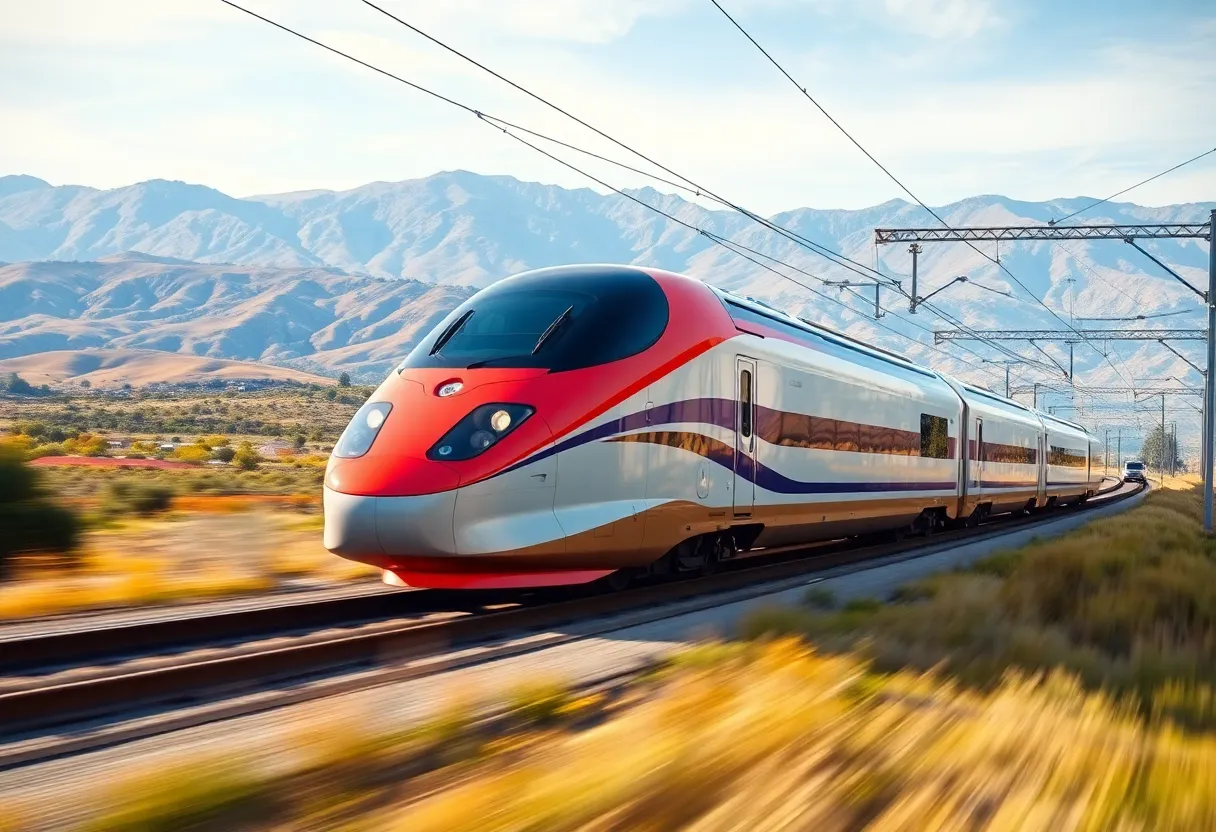 High-speed rail train in California