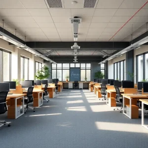 Unused California office space highlighting flexible work arrangements