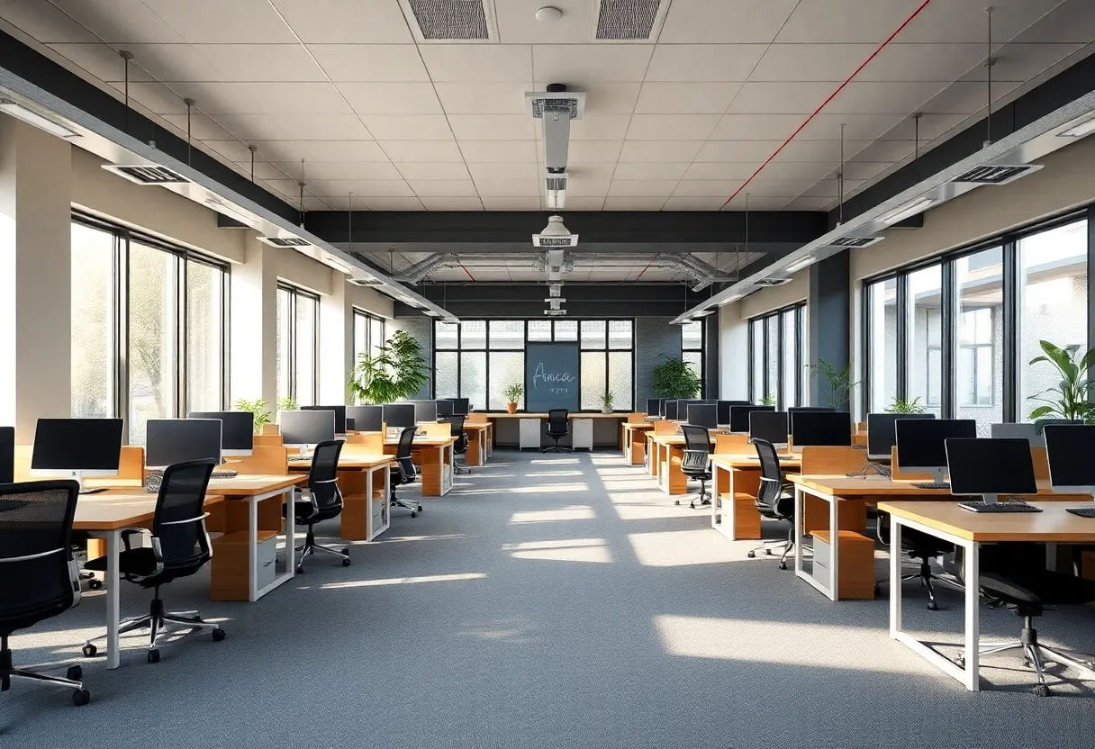 Unused California office space highlighting flexible work arrangements