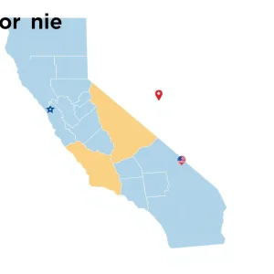 Map showing proposed changes to California congressional districts
