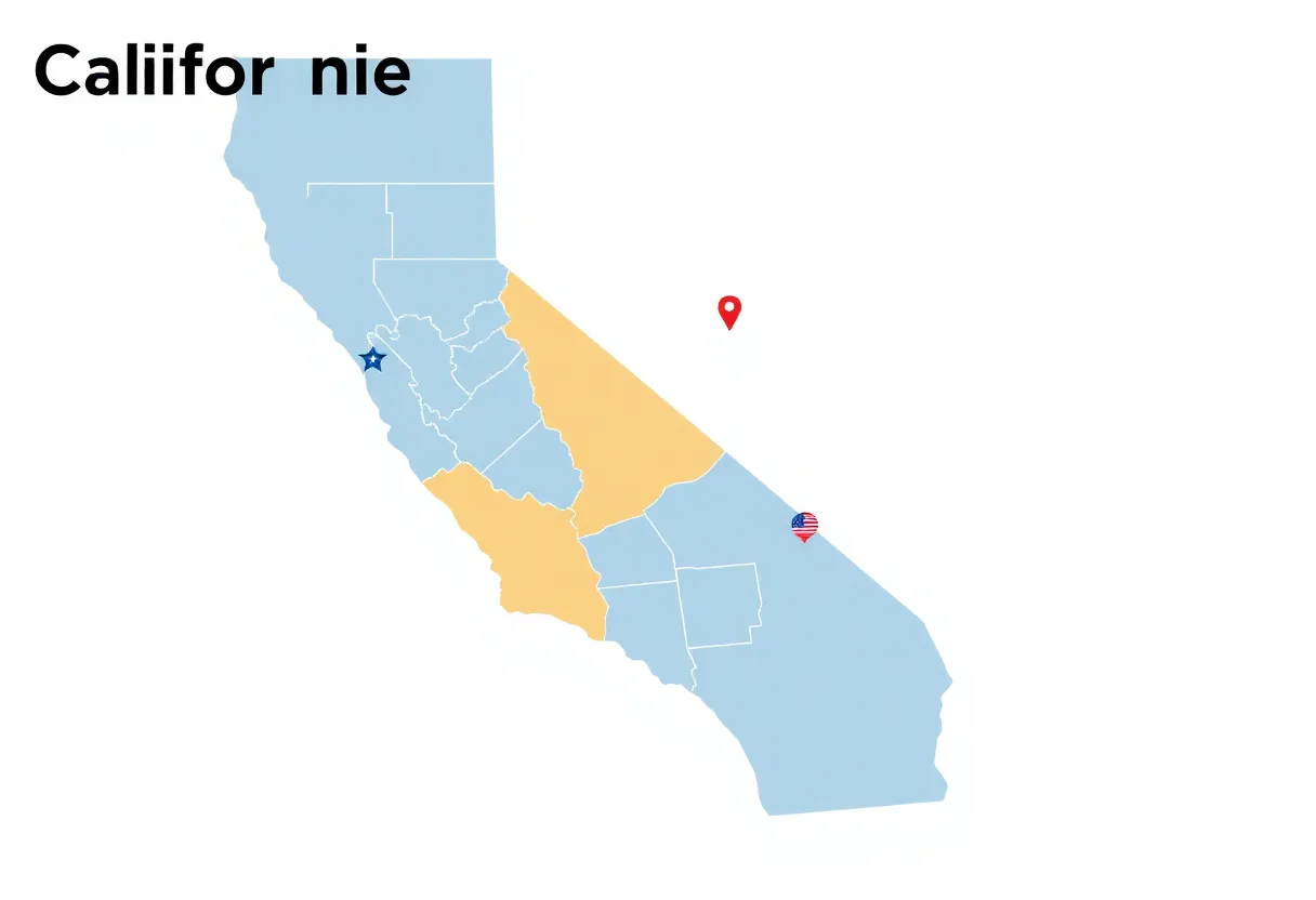 Map showing proposed changes to California congressional districts